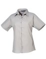 Dames blouse korte mouw Premier PR302 SILVER